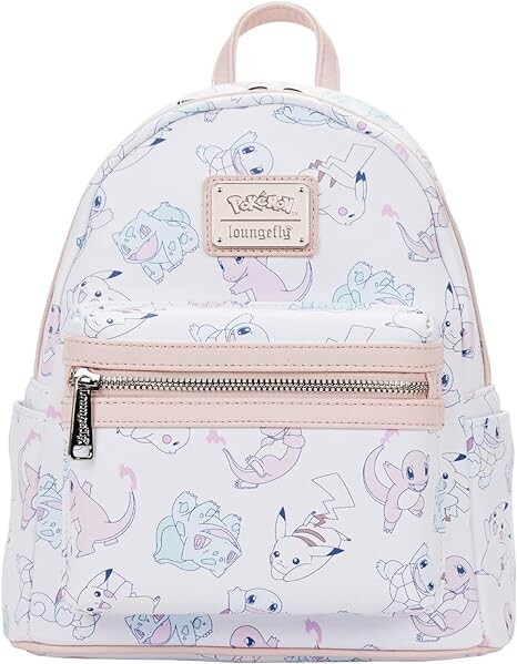 

Модный рюкзак-рюкзак Pikachu Squirtle Loungefly Pastel Pink Pokemon Starters