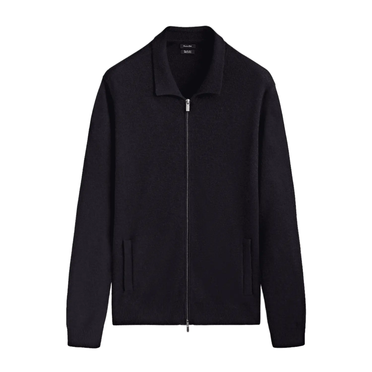 

Кардиган Massimo Dutti Zip-up Polo Collar, темно-синий