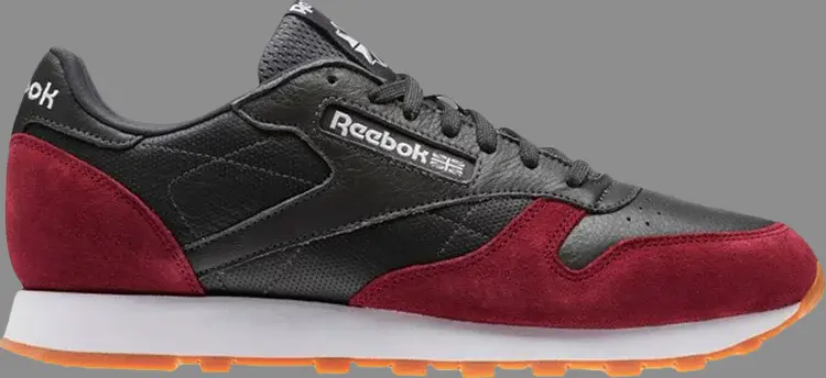 

Кроссовки classic leather gi 'coal urban maroon' Reebok, серый