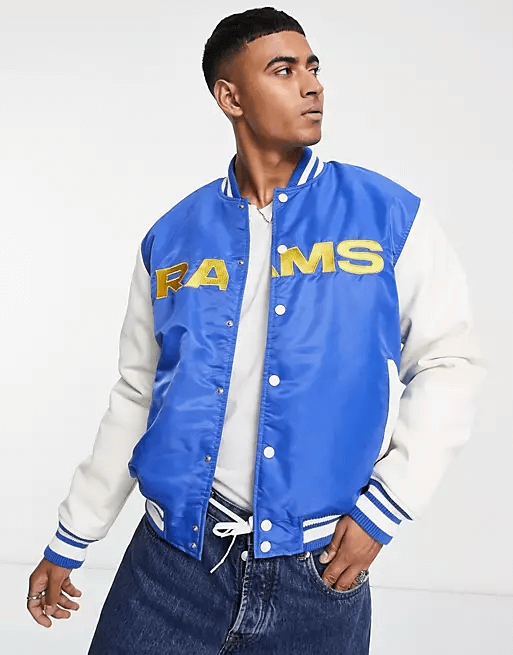Объемная куртка Pull&Bear NFL LA Rams, синий/белый цена и фото