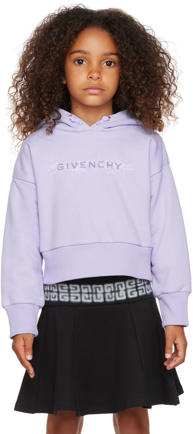 

Детская фиолетовая толстовка с капюшоном из флока Givenchy