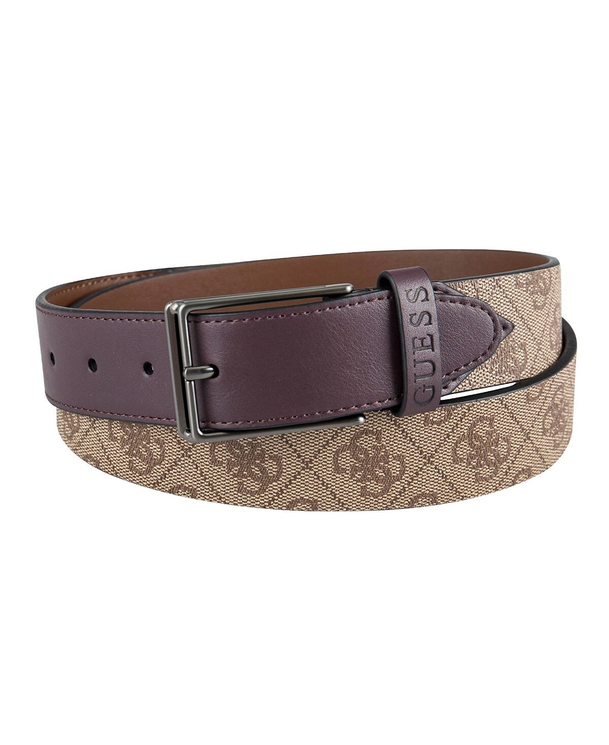 

Мужской фирменный поясной ремень quarto-g GUESS, коричневый