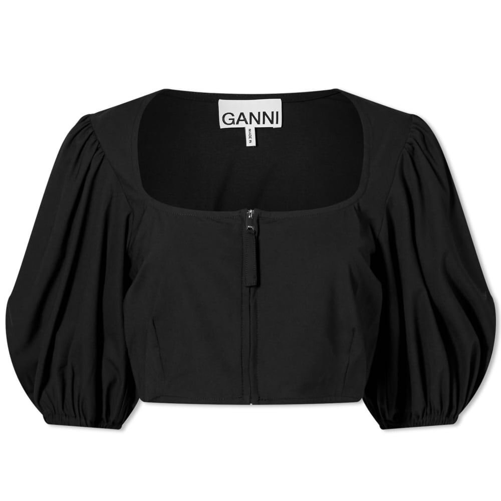 

Футболка GANNI Crop Zip Blouse