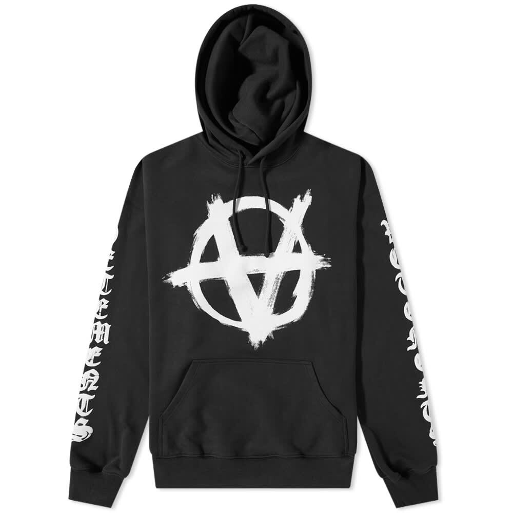 

Толстовка VETEMENTS Double Anarchy Popover Hoody, черный/белый