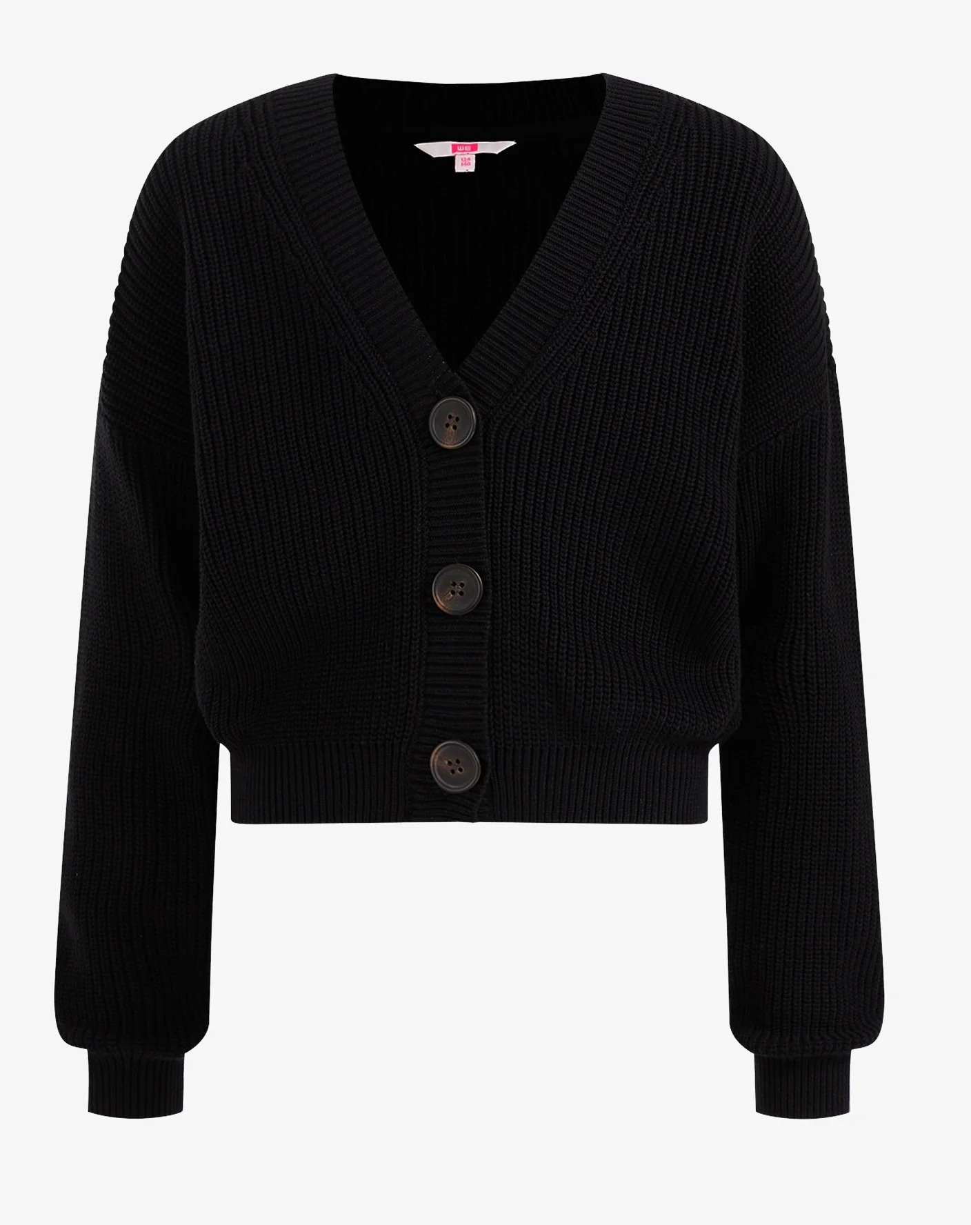 Кардиган We Fashion, черный кардиган jfuncy мужской с v образным вырезом модный винтажный свободный трикотажный свитер в полоску осень зима 2022