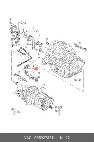 

Модуль датчиков SENSOR ASSY, TRASMISSION SPEED 0B5927321L VAG