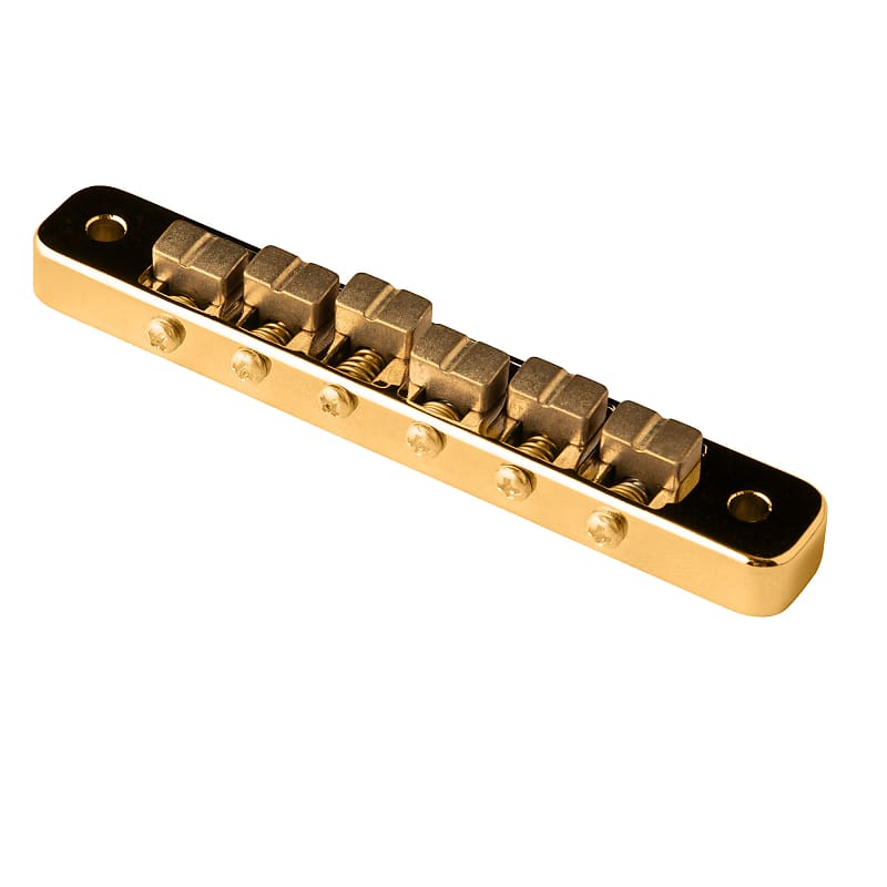 Бридж из двух частей с/шпильками и колесиками (золото) PRS PRS Two-Piece Bridge W/Studs & Thumbwheels - Gold