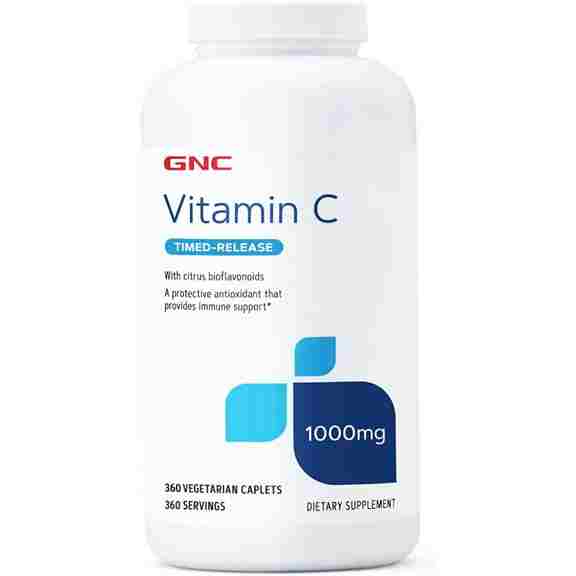 Витамин C с цитрусовыми биофлавоноидами GNC Vitamin C 1000 мг, 360 капсул витамин c ester c с цитрусовыми биофлавоноидами american health 500 мг 240 капсул