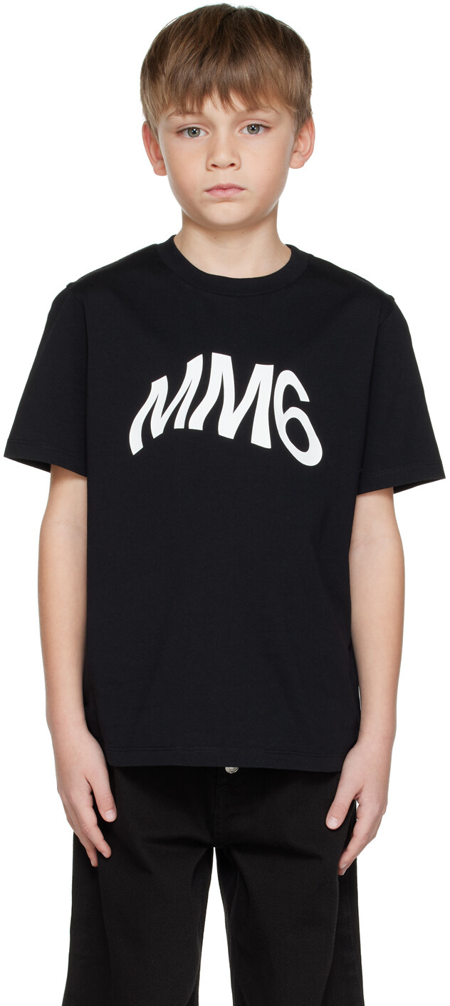 

Детские черные джинсы на пуговицах MM6 Maison Margiela