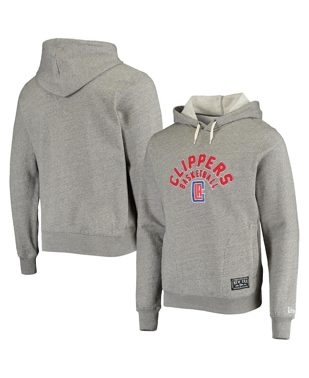 

Мужская толстовка с капюшоном из шерстяного флиса la clippers из ткани френч терри синель серого цвета New Era, мульти