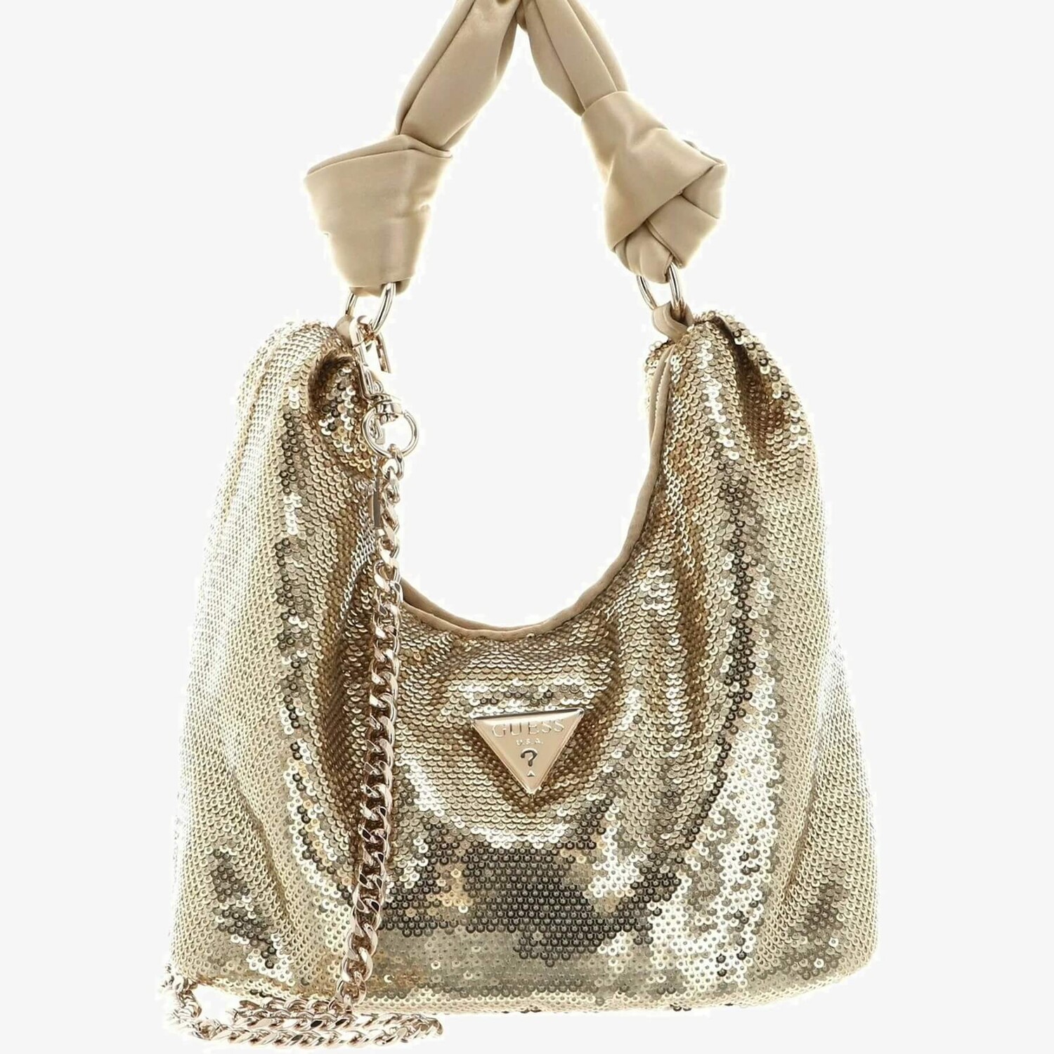 

Сумка Guess Velina Hobo, золотистый