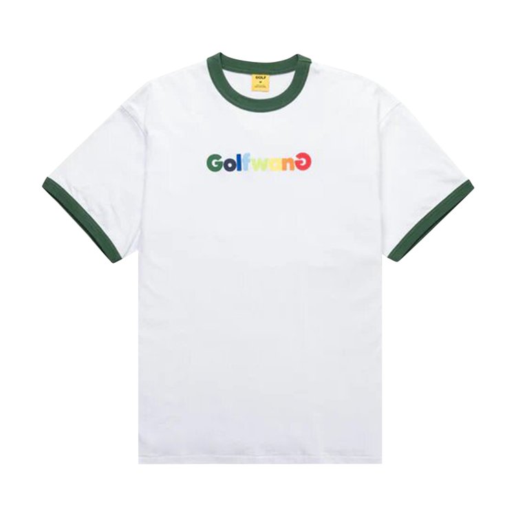 Футболка GOLF WANG Happy Logo Ringer Tee 'White/Green', белый