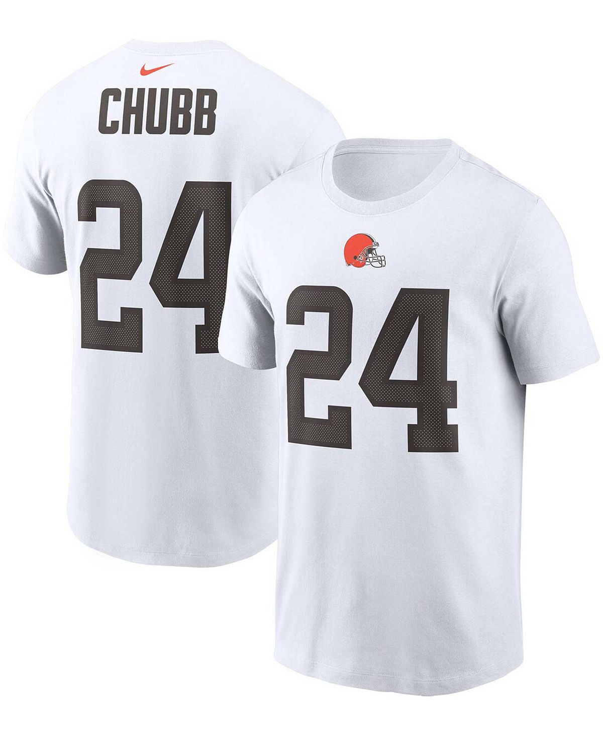 Мужская футболка с именем и номером игрока nick chubb white cleveland  browns Nike, белый – заказать из-за рубежа в «CDEK.Shopping»