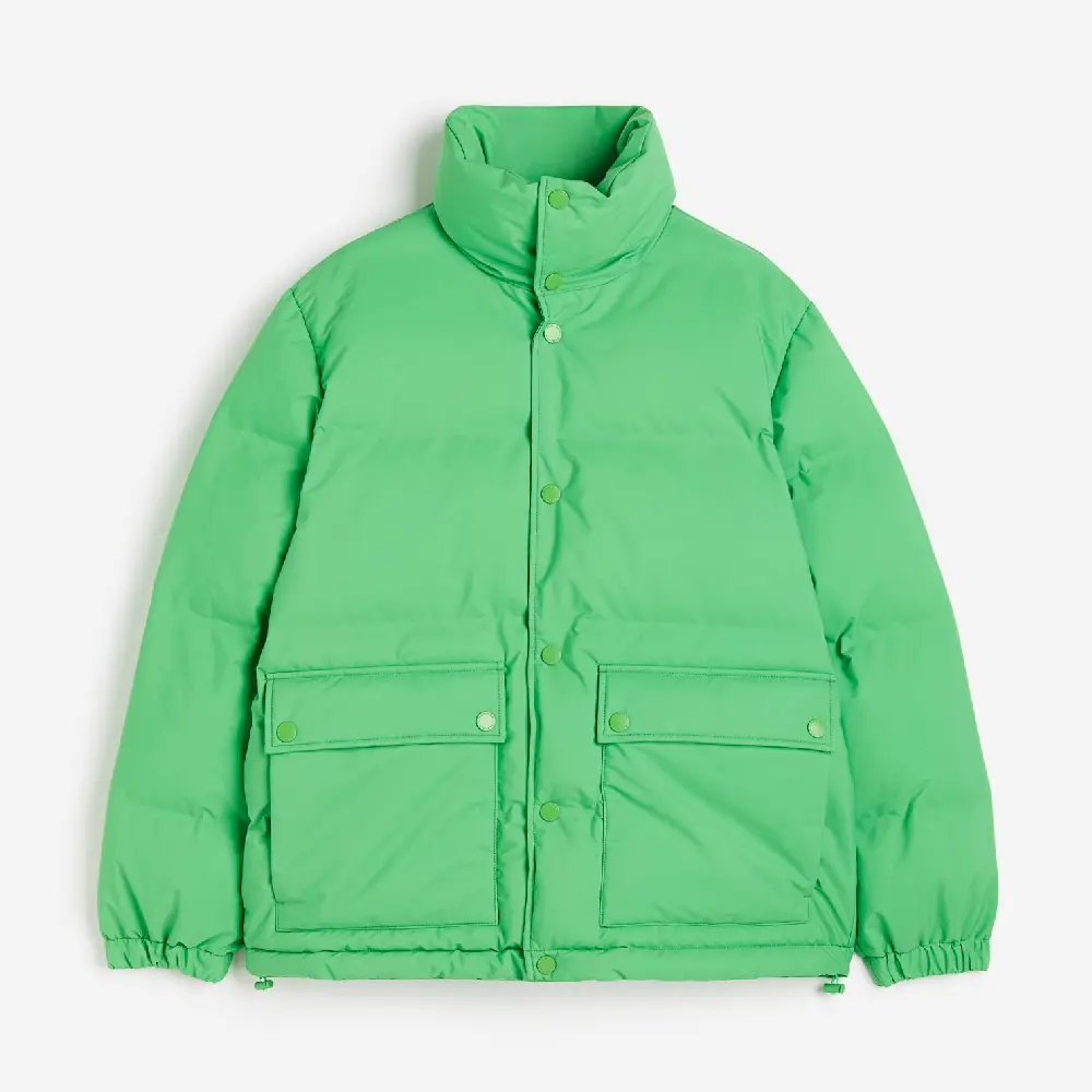 

Куртка H&M Oversized Fit Puffer, зеленый