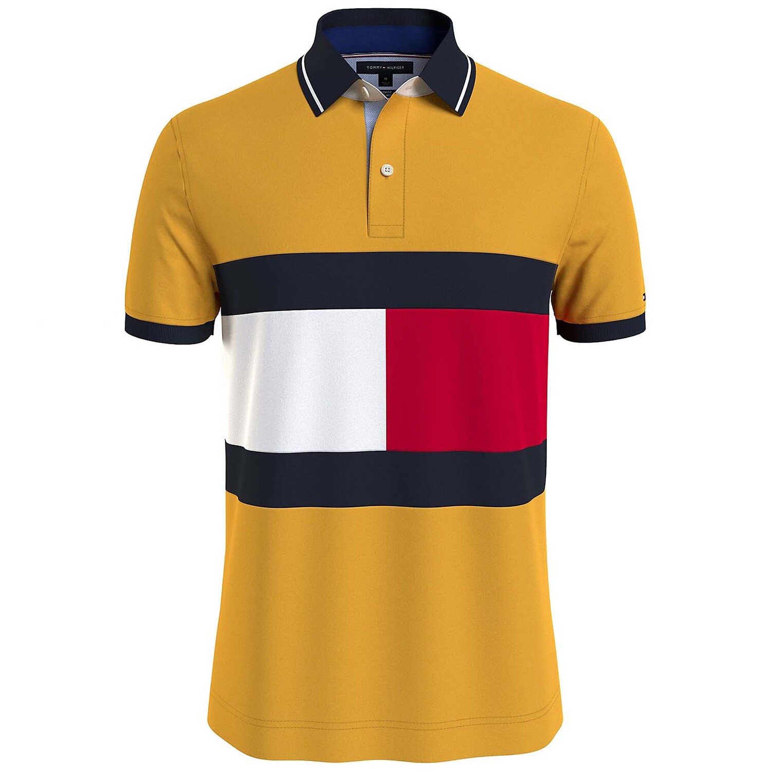 

Поло Tommy Hilfiger Flag Regular Fit, желтый/мультиколор
