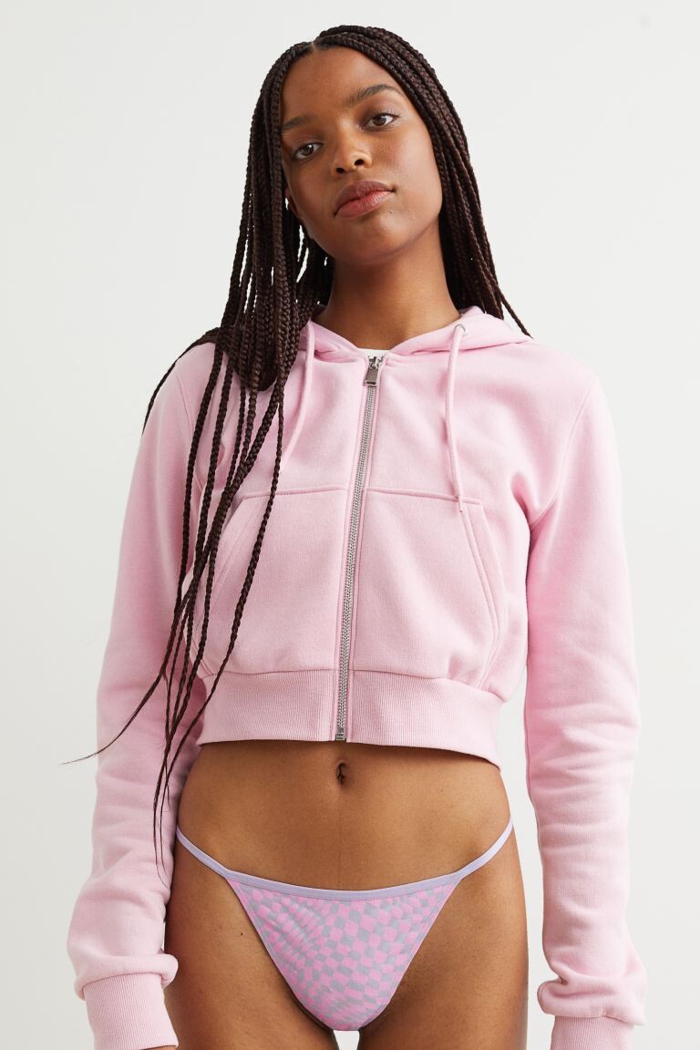 

Хлопковые трусы-стринги, 3 шт. H&M, светло-фиолетовый/клетка