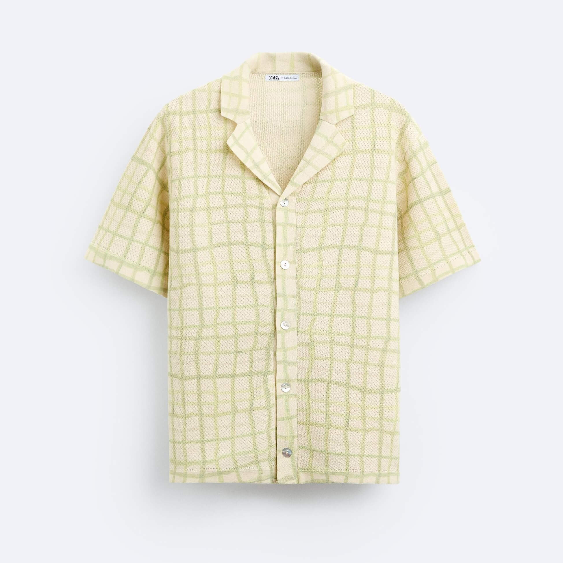 Рубашка Zara Jacquard Knit, светло-зеленый рубашка zara striped jacquard зеленый