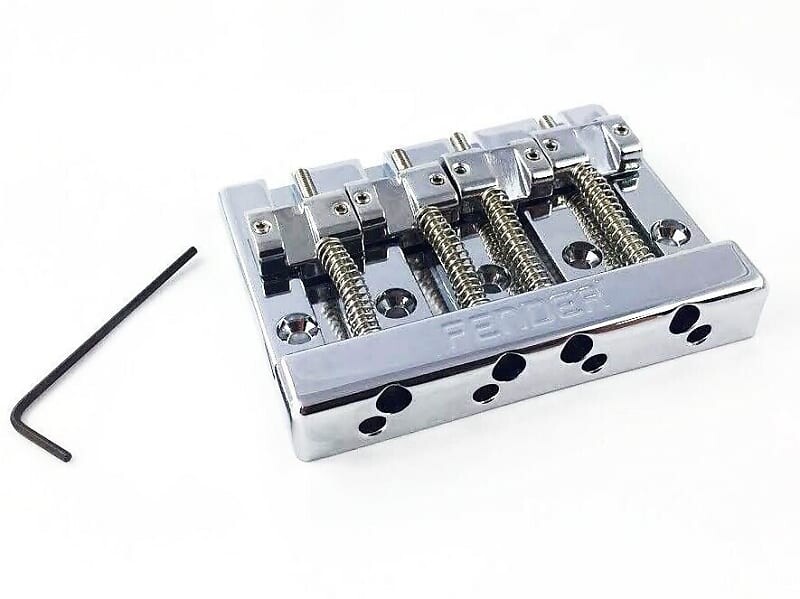 

НОВЫЕ латунные седла Fender High Mass Bass BRIDGE Badass Style, хром 099-4408-000 NEW High Mass Bass BRIDGE Badass Style Brass Saddles, 099-4408-000