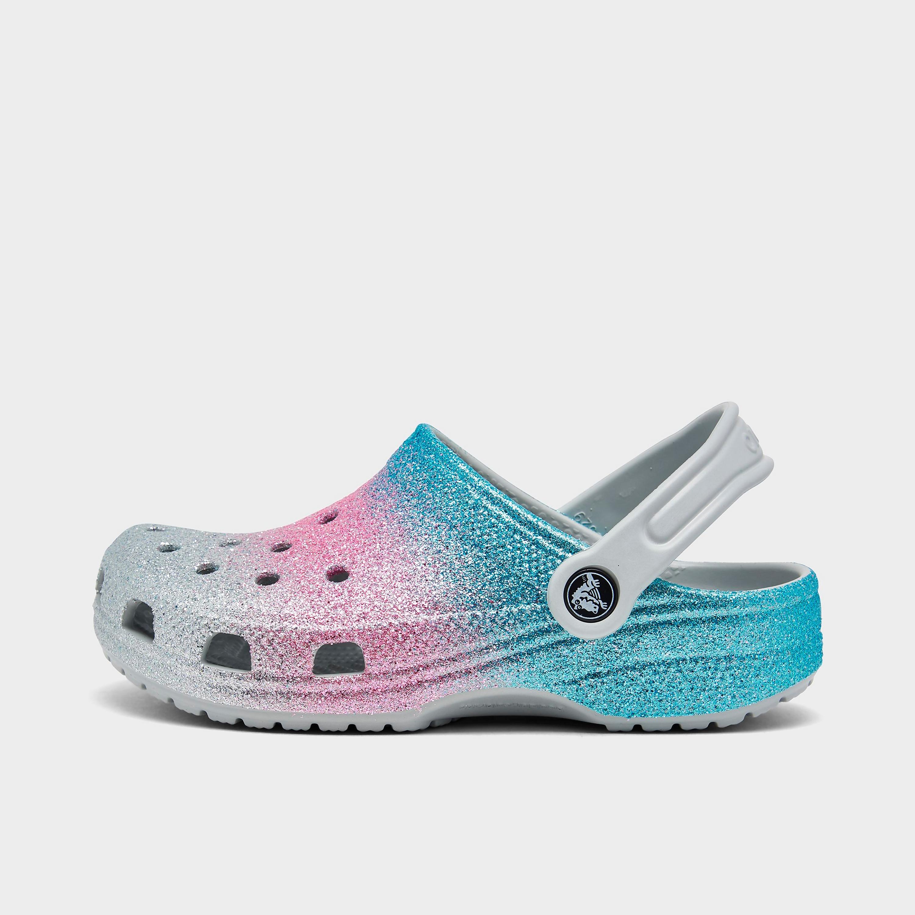 Классические блестящие сабо Crocs для девочек для маленьких детей, синий –  купить из-за границы через сервис «CDEK.Shopping»