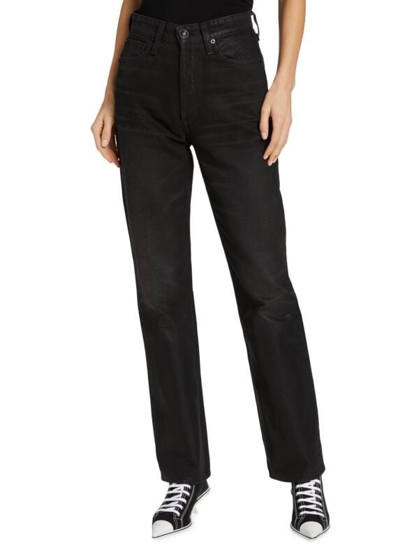 

Прямые джинсы alex с высокой посадкой rag & bone Worn black