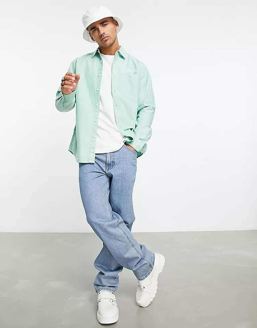 

Рубашка Pull&Bear Smart Long Sleeve Oxford, мятно-зеленый