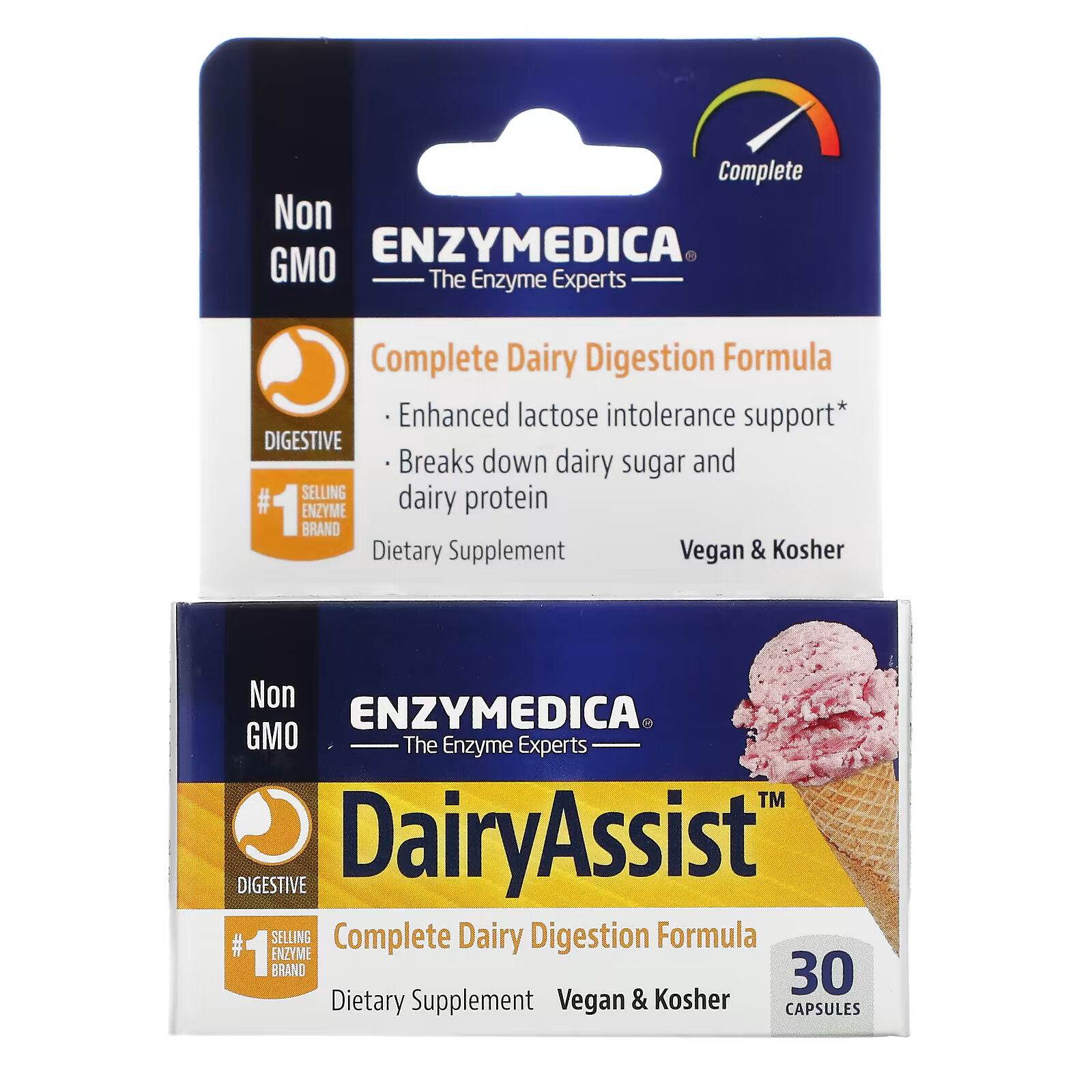 Enzymedica, DairyAssist, 30 капсул enzymedica перистальтика кишечника транспорт для поддержки пищеварения 30 капсул