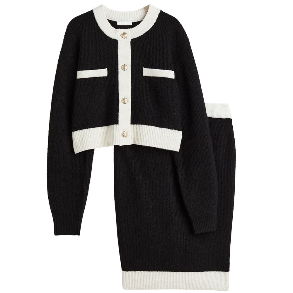 

Комплект для беременных H&M Rib-knit, 2 предмета, черный/белый