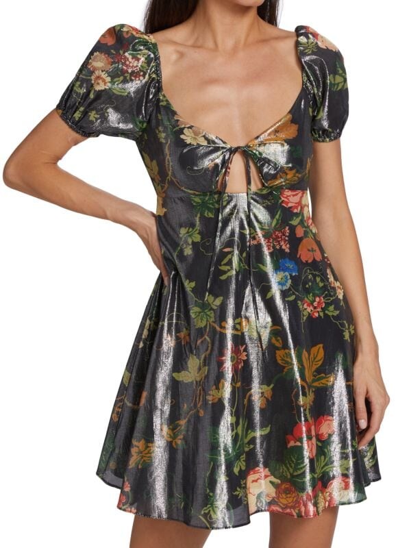 

Мини-платье STAUD с цветочным принтом camilla, floral