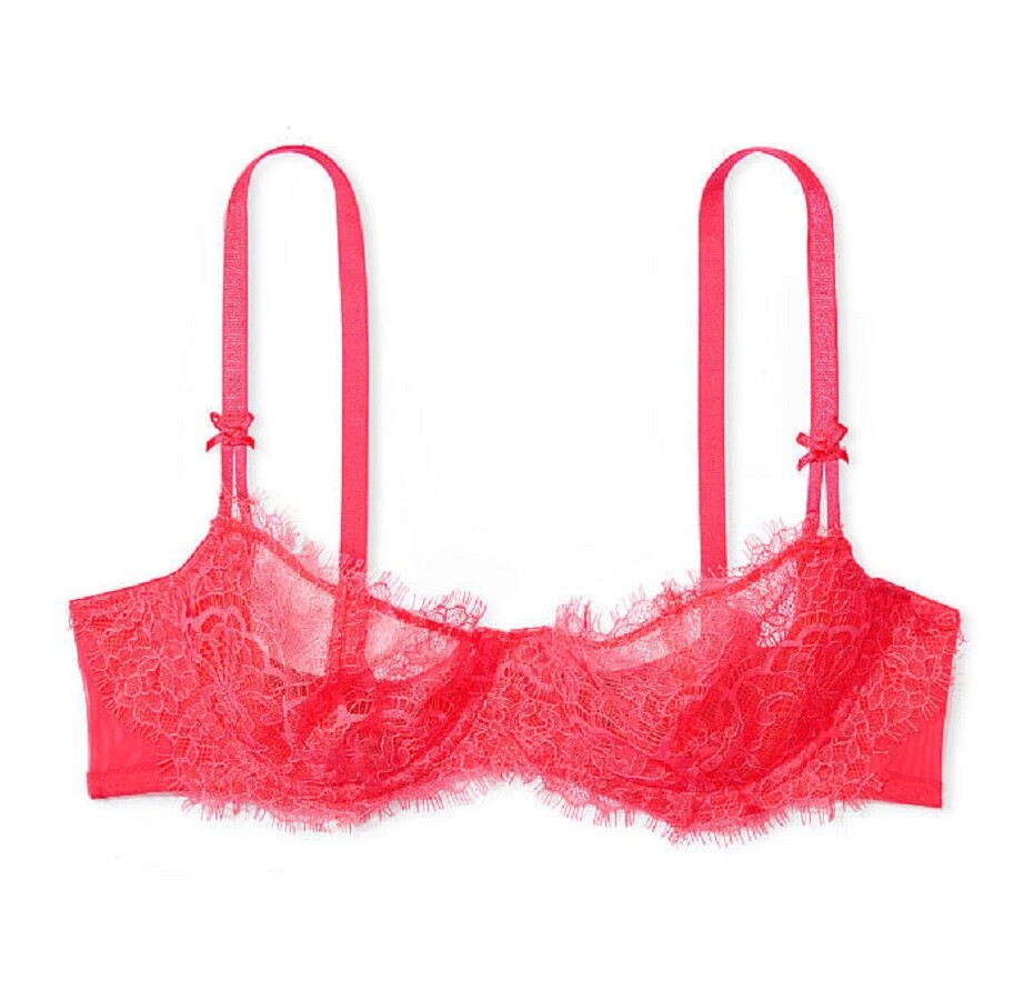 Бюстгальтер Victoria's Secret Dream Angels Wicked Unlined Lace Balconette, розовый женский бесшовный бюстгальтер с эффектом пуш ап