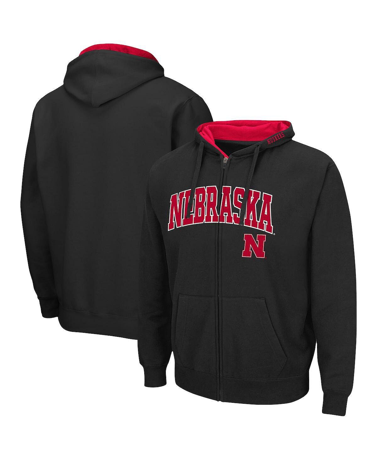

Мужская черная худи nebraska huskers arch logo 3.0 с молнией во всю длину Colosseum, черный