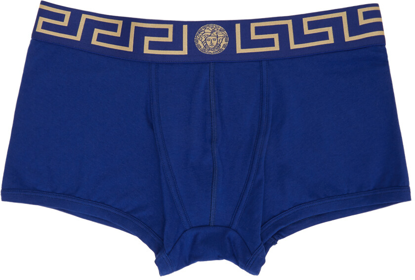 

Синие трусы-боксеры с каймой Greca Versace Underwear