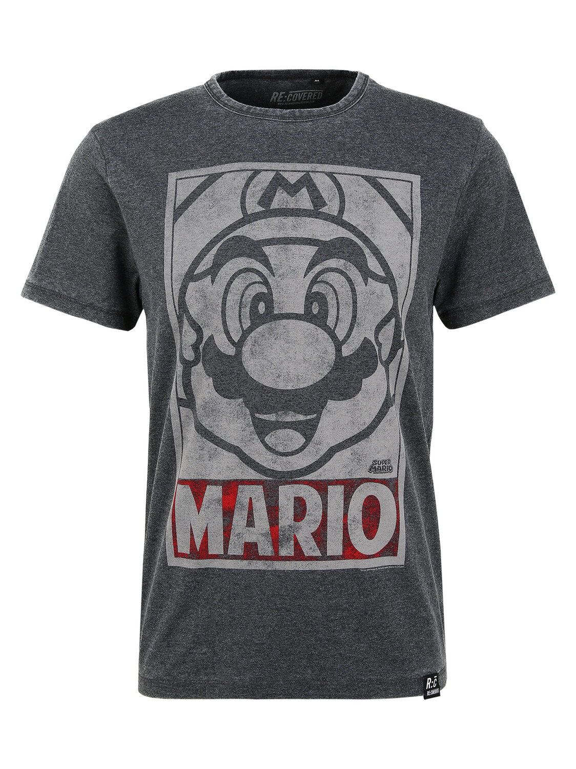 

Футболка Recovered Super Mario Vintage Tonal Face, серый