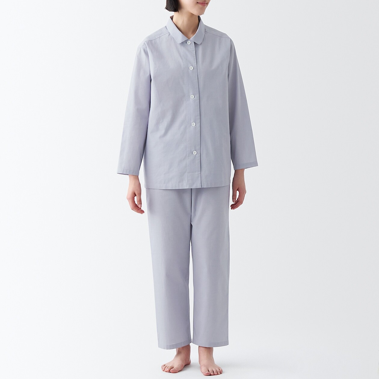 

Хлопковая пижама с длинными рукавами MUJI, лаванда