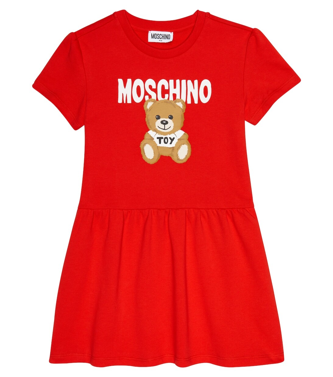 

Платье-толстовка Teddy Bear из хлопкового джерси Moschino, красный