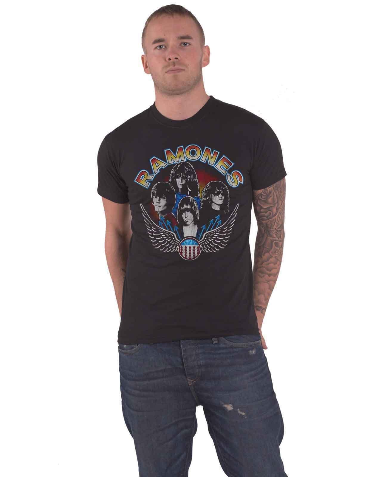 Винтажная футболка с крыльями Ramones, черный softorbits softskin photo makeup домашний фотомакияж [цифровая версия] цифровая версия