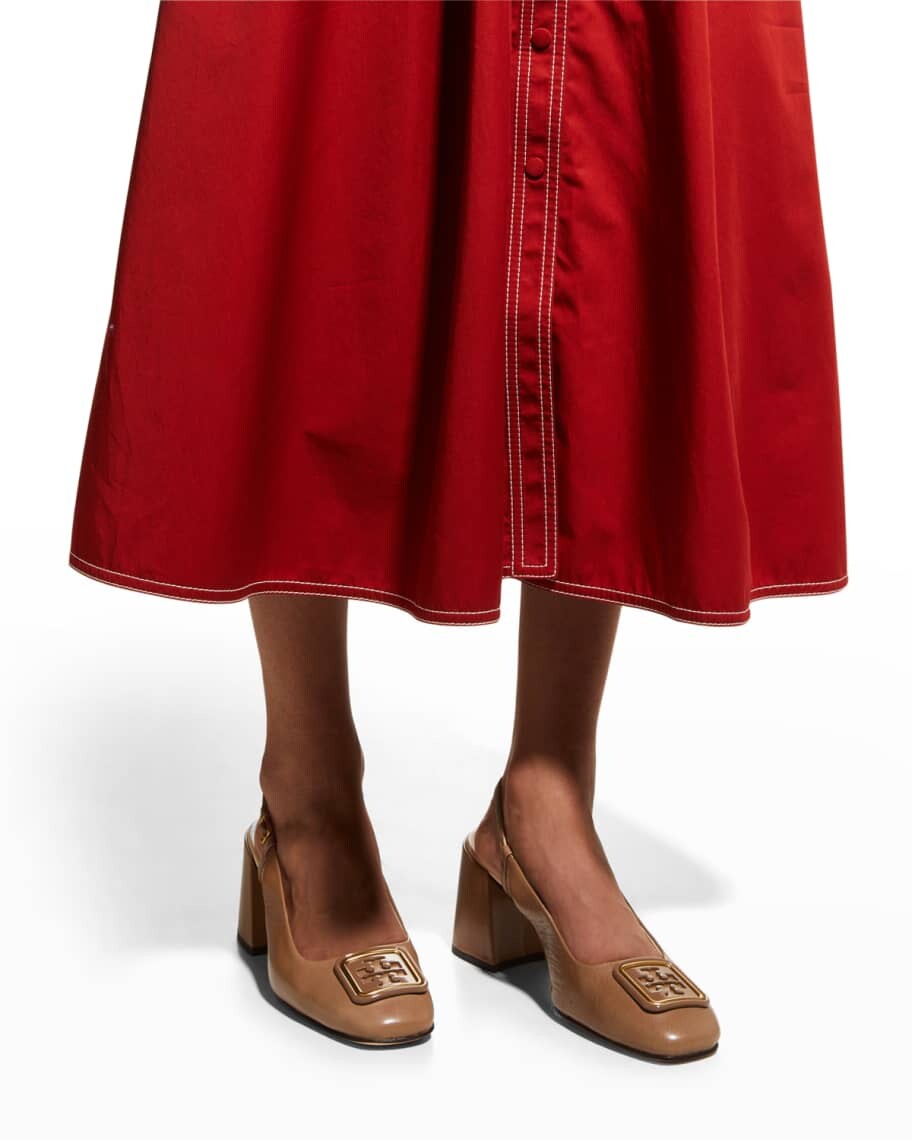 

Кожаные туфли-лодочки Medallion с ремешком на пятке Tory Burch