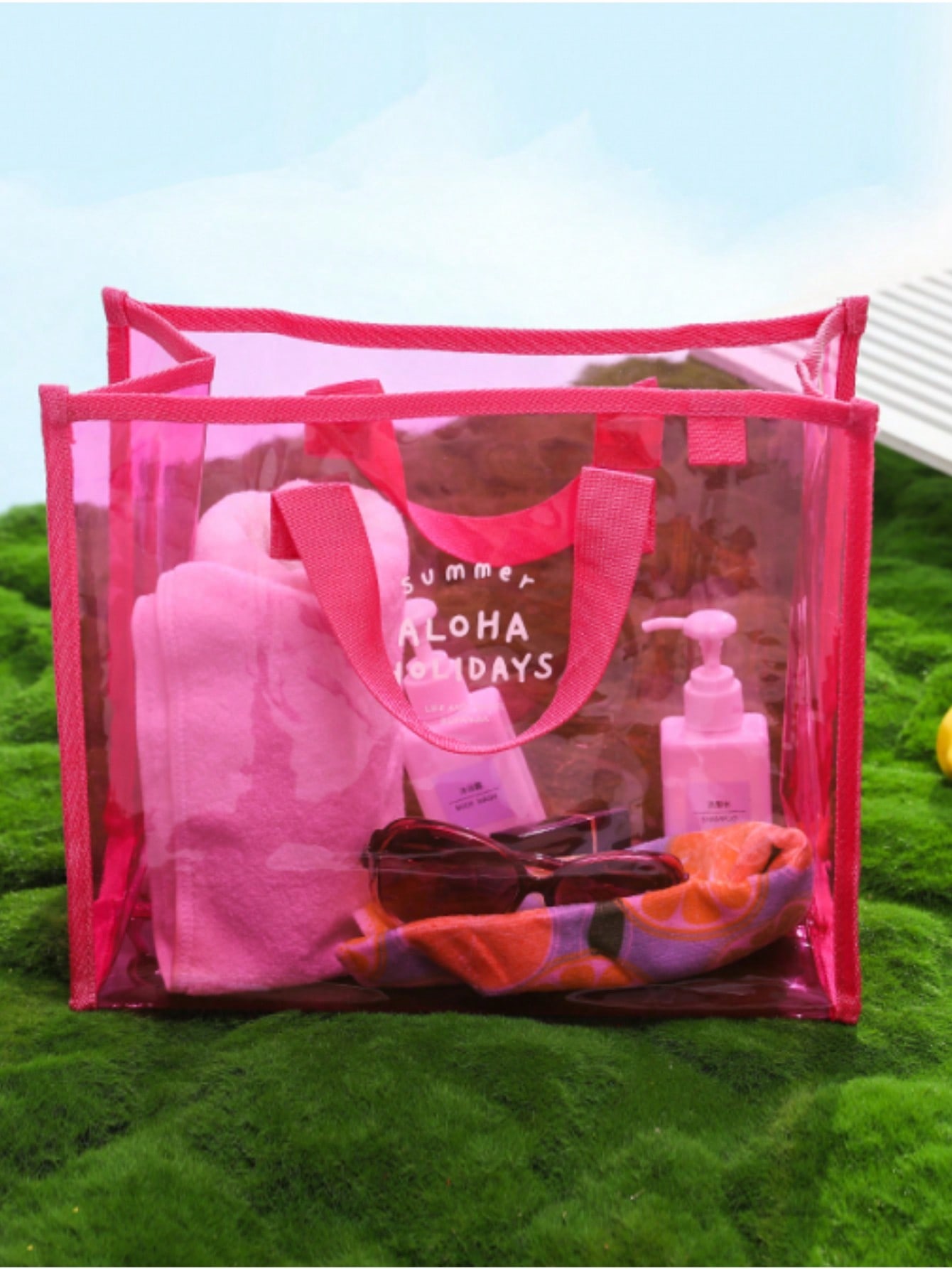 1 шт. красная портативная сумка для плавания из ПВХ для хранения одежды, ярко-розовый многофункциональная сумка через плечо для всякой всячины прозрачная водонепроницаемая сумка из пвх пляжная сумка женская водонепроница