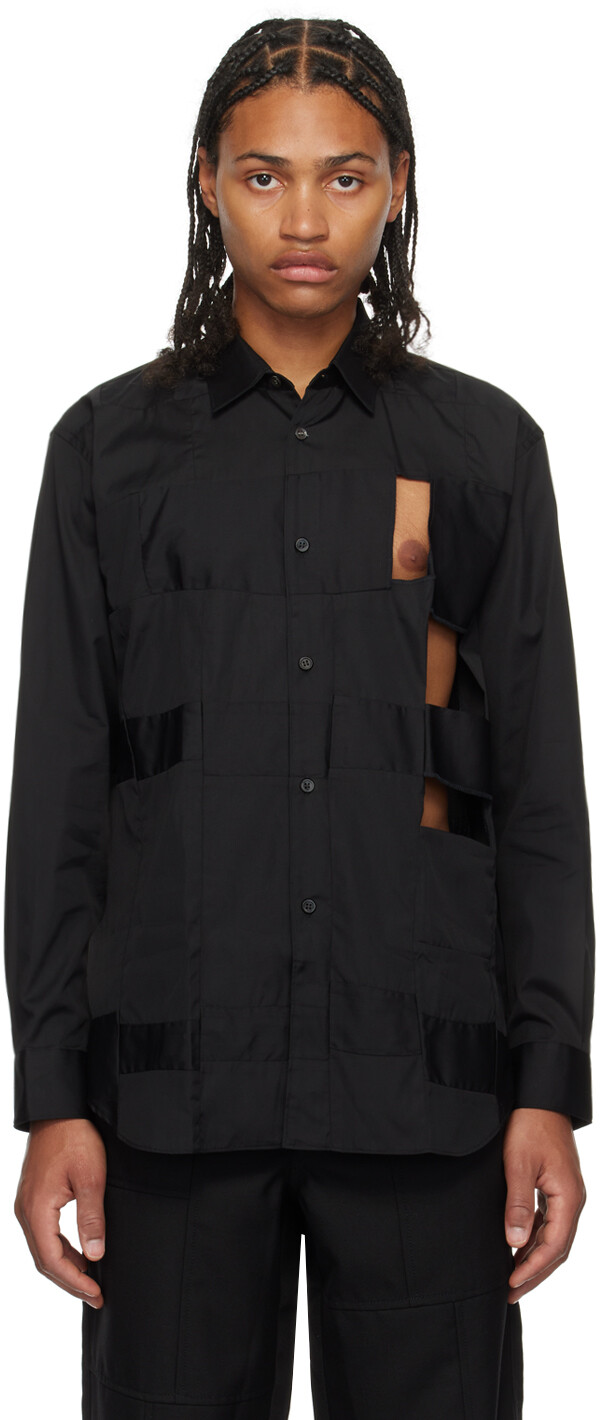 

Черная рубашка с вырезом Comme des Garçons
