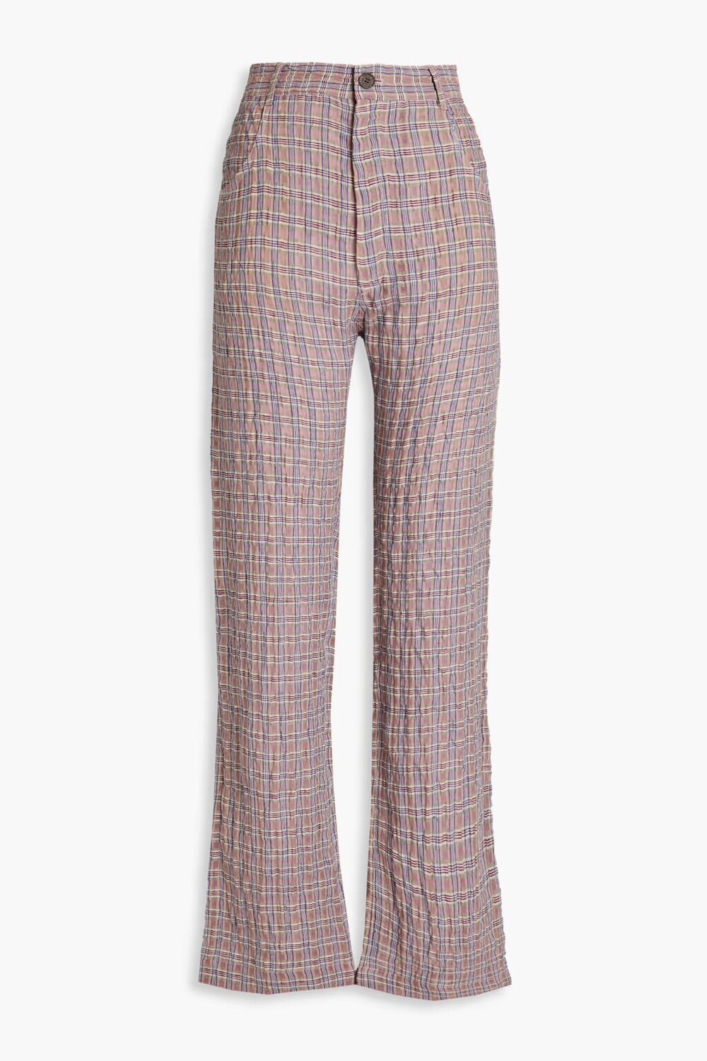 

Прямые брюки из жатого льна и хлопка в мелкую клетку Mcq Alexander Mcqueen, розовый