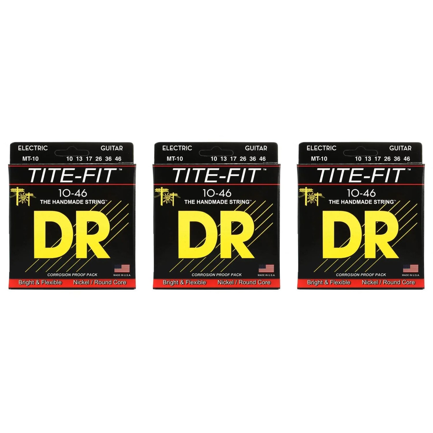

Струны для электрогитары с компрессионной обмоткой DR Strings MT-10 Tite-Fit — .010–.046, средние (3 шт.)
