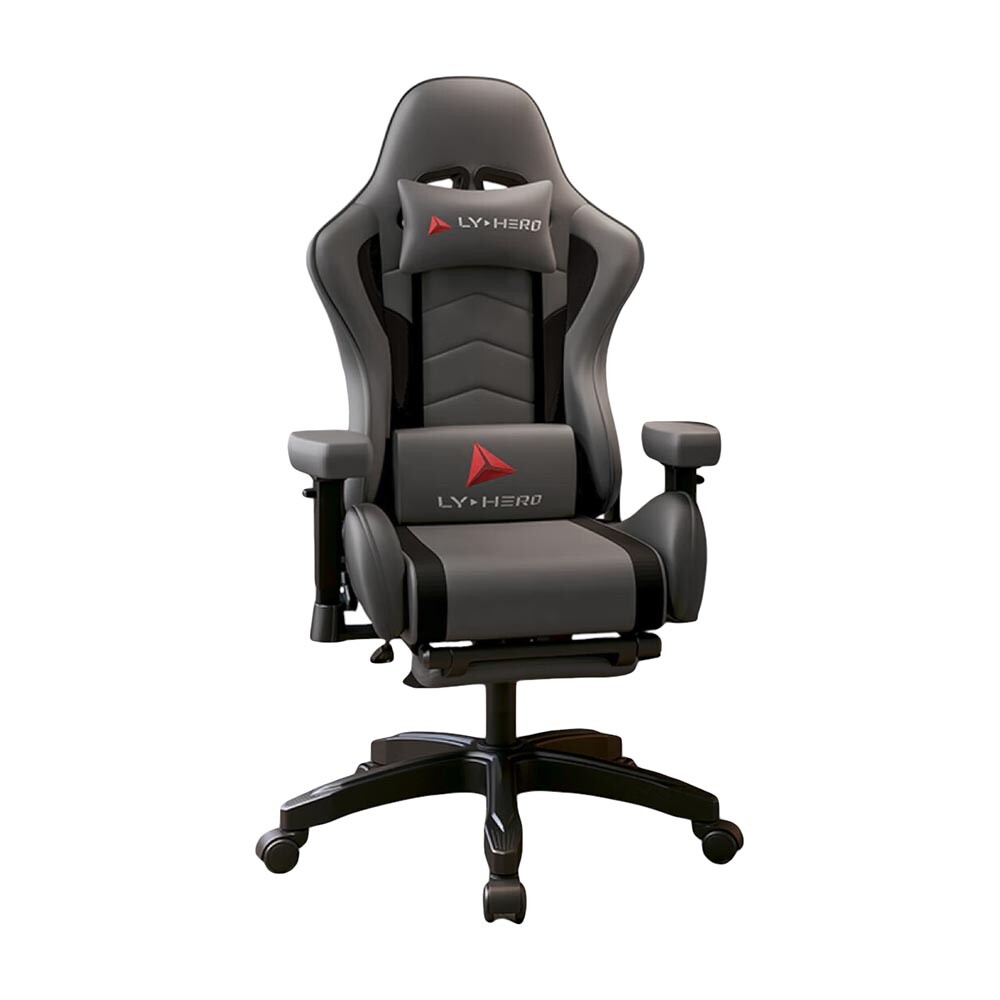 

Игровое кресло Yipinhui GF-23, PU, подставка для ног, черный/серый