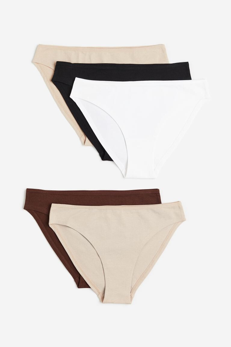 

5 комплектов трусов H&M, светло-бежевый/темно-коричневый/черный