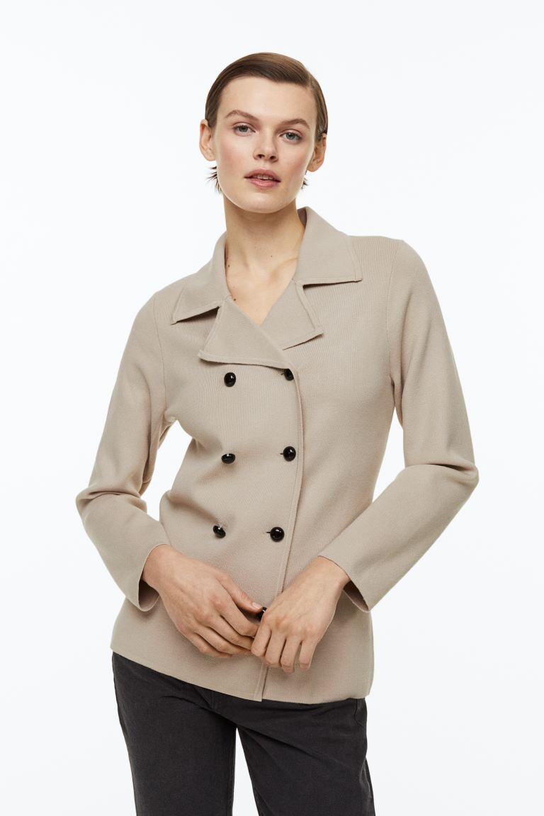 

Двубортный кардиган H&M, светло-бежевый