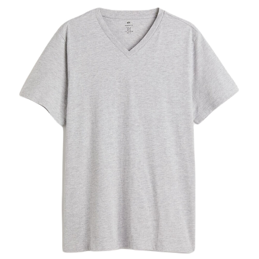 

Футболка H&M Regular Fit V-neck, бсветло-серый