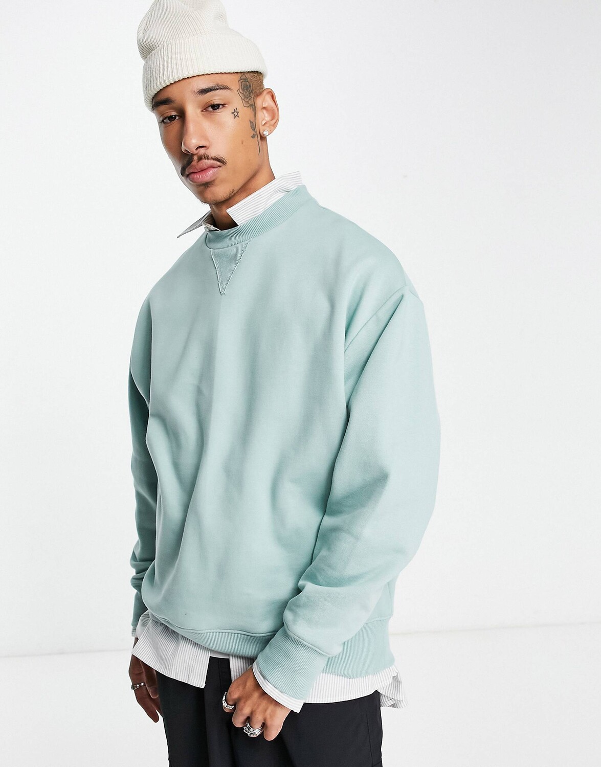

Синяя плотная толстовка оверсайз ASOS DESIGN, Синий