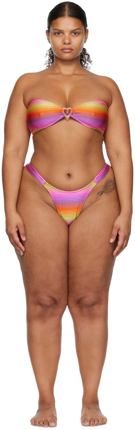 

Эксклюзивное многоцветное бикини Kaz & Rio от SSENSE DOS SWIM, Коричневый