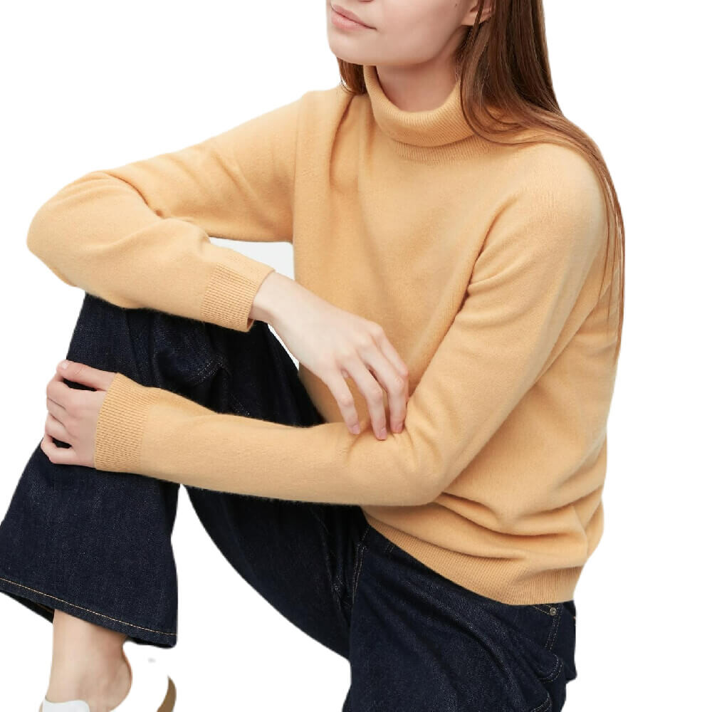 

Джемпер Uniqlo Cashmere 3D Knit Seamless Turtleneck, желтый