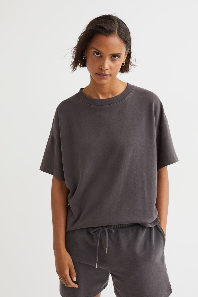 

Широкая футболка H&M, темно-серый