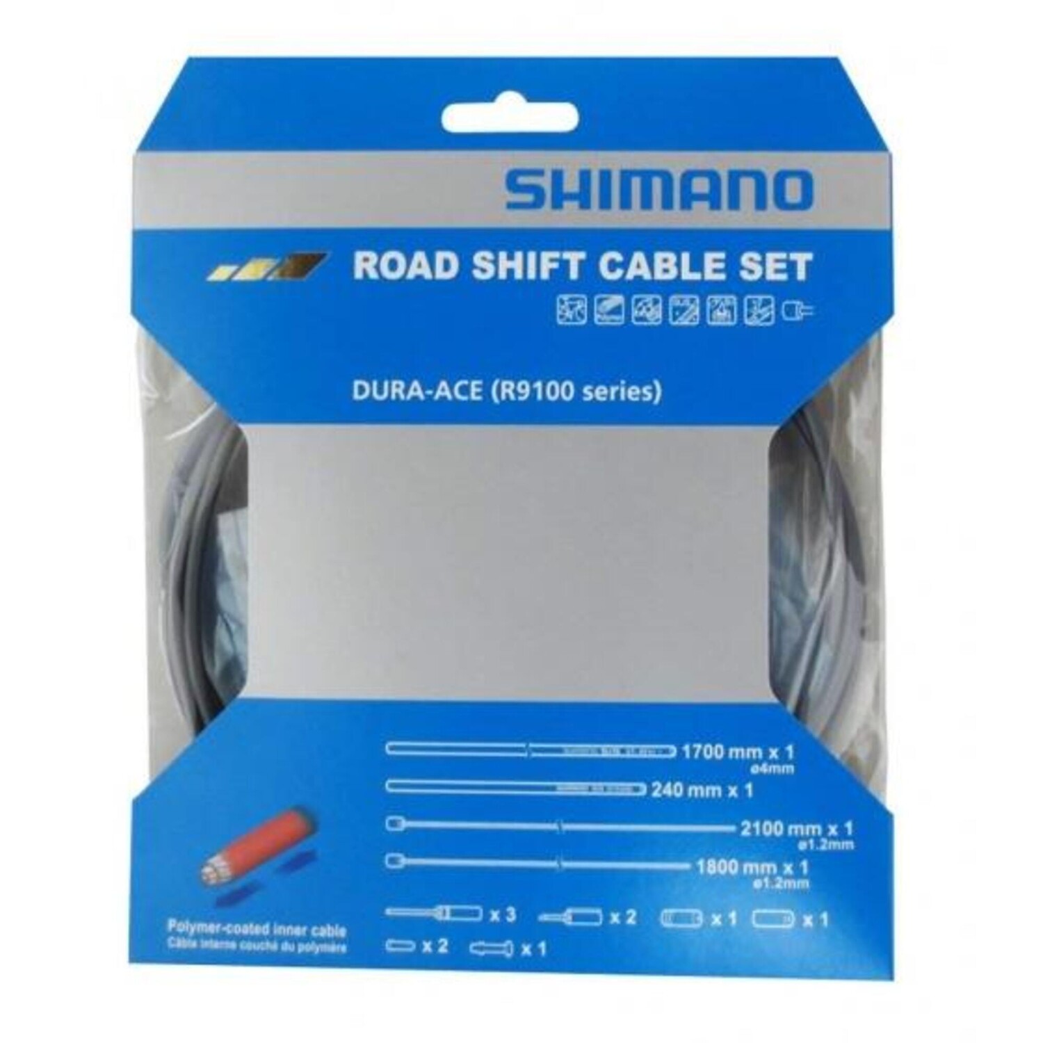 

комплект зубчатых тросов OT-SP41 2100 мм, серый, 4 шт. SHIMANO, Серый