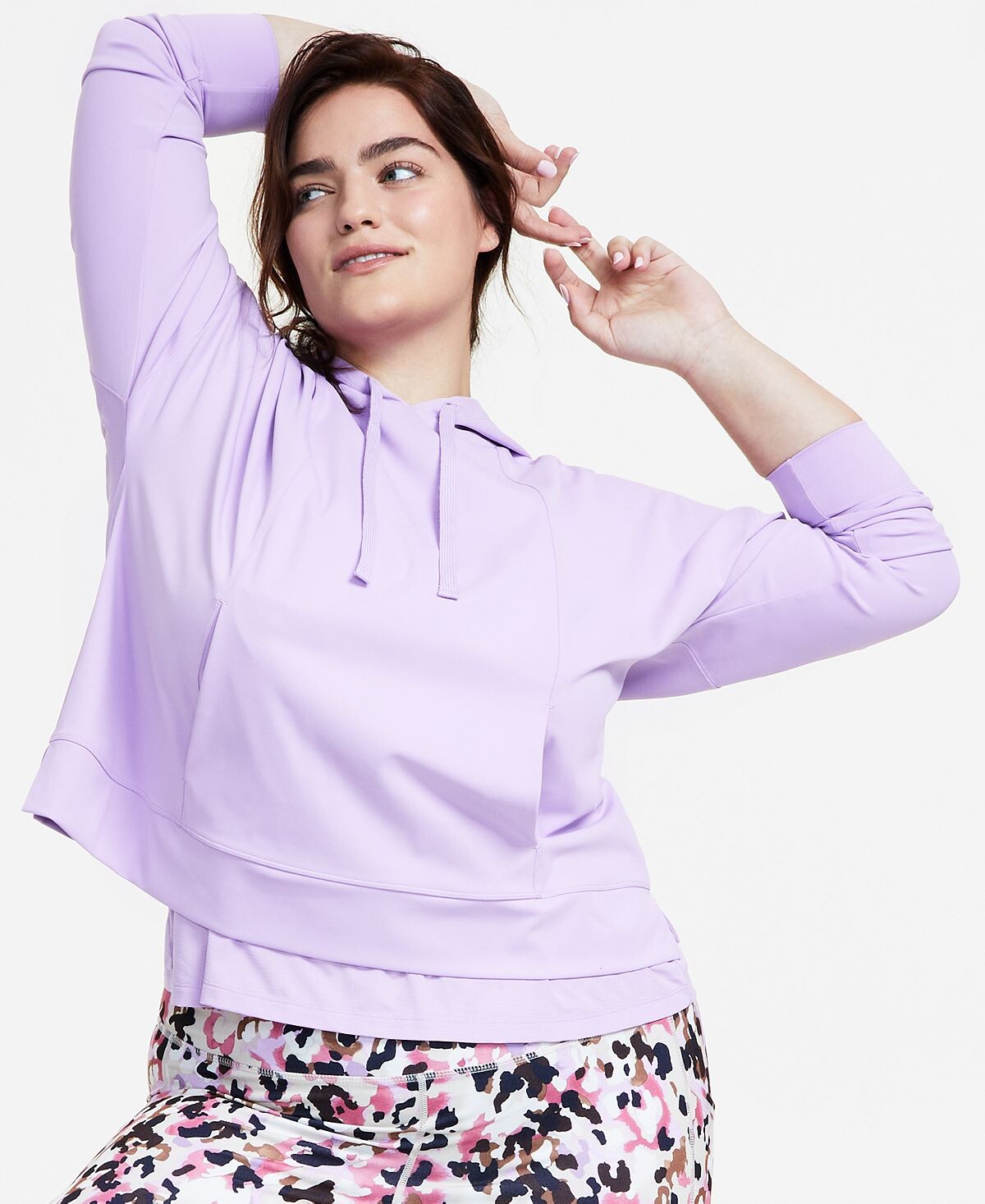 

Толстовка с капюшоном и капюшоном techy plus size ID Ideology, мульти, Серый